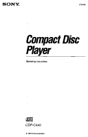 Sony CDP-C445 - Owners Manual